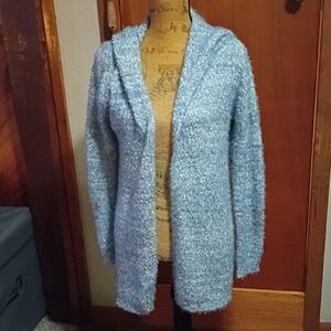 Almost Famous Light Blue Hooded Cardigan